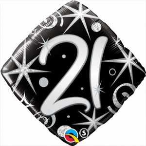 45cm Foil Balloon - 21st BIRTHDAY BLACK