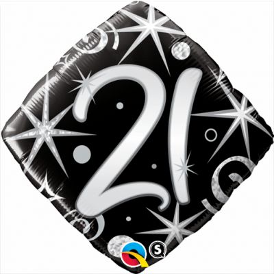 45cm Foil Balloon - 21st BIRTHDAY BLACK