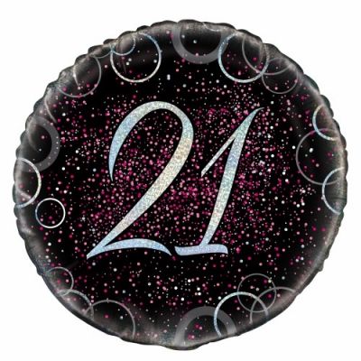 45cm Foil Balloon - 21st BIRTHDAY PINK