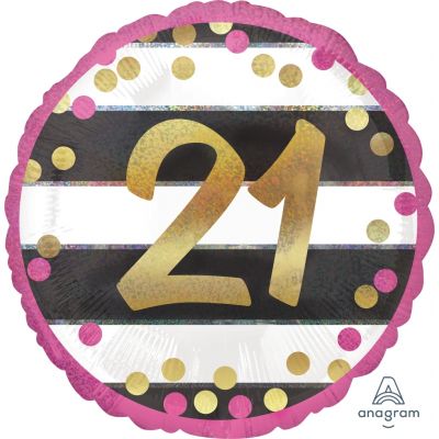 45cm Foil Balloon - 21st BIRTHDAY