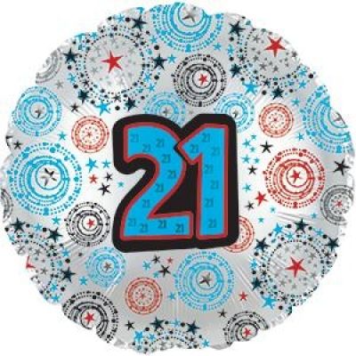 45cm Foil Balloon - 21ST BIRTHDAY