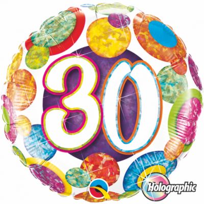 45cm Foil Balloon - HAPPY 30th BIRTHDAY