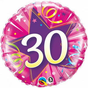 45cm Foil Balloon - 30th BIRTHDAY PINK