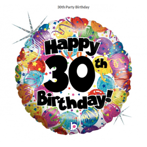 45cm Foil Balloon - HAPPY 30th BIRTHDAY