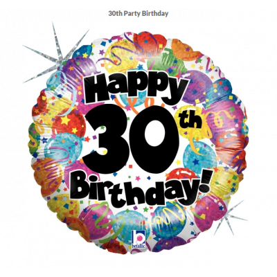 45cm Foil Balloon - HAPPY 30th BIRTHDAY