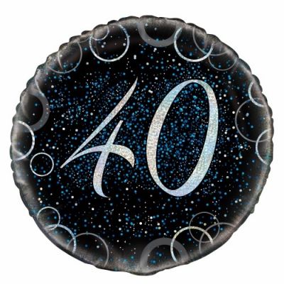 45cm Foil Balloon - 40th BIRTHDAY BLUE