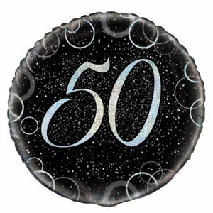 45cm Foil Balloon - 50th BIRTHDAY (Silver)