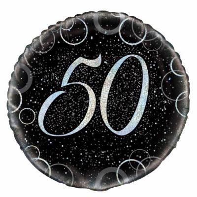 45cm Foil Balloon - 50th BIRTHDAY (Silver)