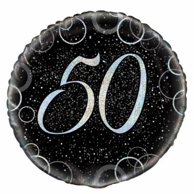 45cm Foil Balloon - 50th BIRTHDAY (Silver)