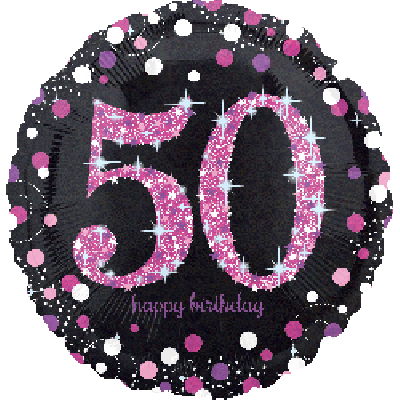 45cm Foil Balloon - 50th BIRTHDAY - PINK