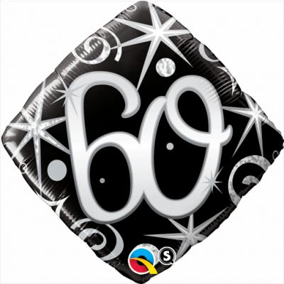 45cm Foil Balloon - 60th BIRTHDAY - BLACK