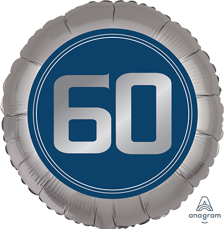 45cm Foil Balloon - 60th BIRTHDAY - BLUE