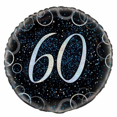 45cm Foil Balloon - 60TH BIRTHDAY blue