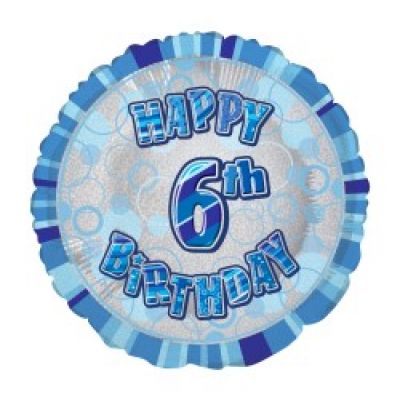 45cm Foil Balloon - 6TH BIRTHDAY