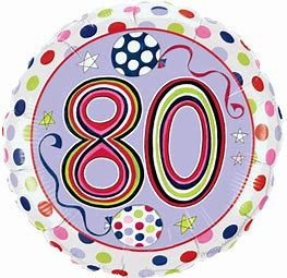 45cm Foil Balloon - HAPPY 80TH BIRTHDAY