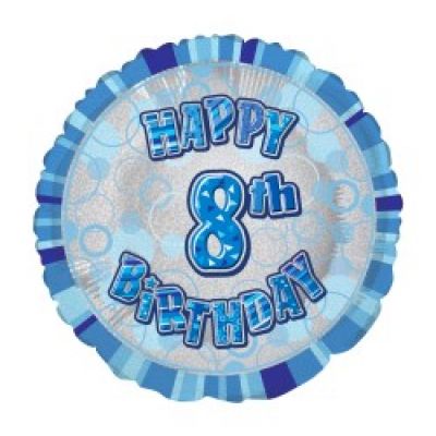 45cm Foil Balloon - 8TH BIRTHDAY