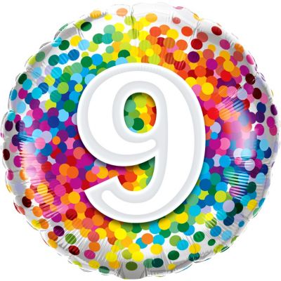 45cm Foil Balloon - HAPPY 9TH BIRTHDAY