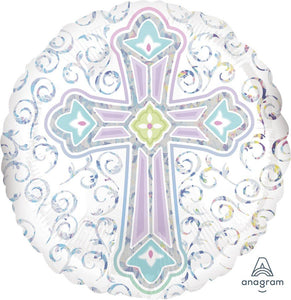 45cm Foil Balloon - RELIGIOUS CROSS