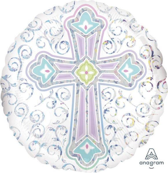 45cm Foil Balloon - RELIGIOUS CROSS