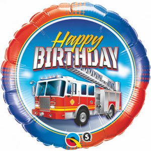 45cm Foil Balloon - HAPPY BIRTHDAY FIRE TRUCK