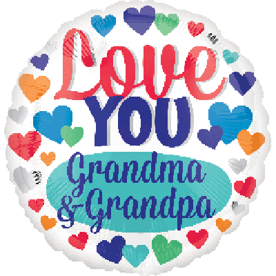 45cm Foil Balloon - LOVE GRANDMA & GRANDPA