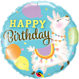 45cm Foil Balloon - "Happy Birthday" LLAMA