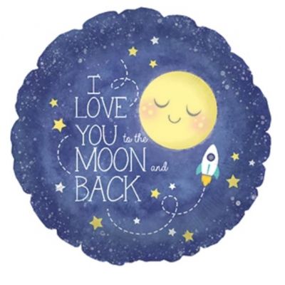45cm Foil Balloon - LOVE YOU TO THE MOON AND BACK