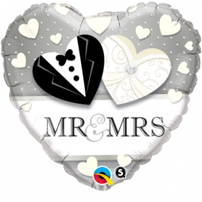 45cm Foil Balloon - MR & MRS