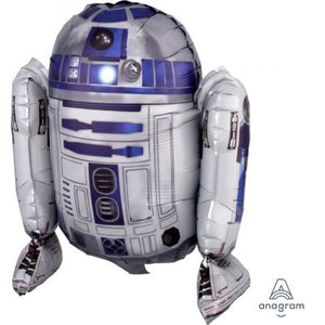 45cm Foil Balloon - SITTING R2-D2 STAR WARS - AIR FILLED