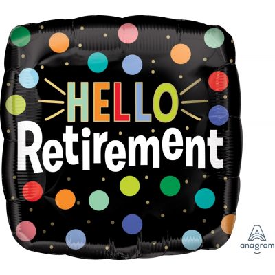 45cm Foil Balloon - HAPPY RETIREMENT DOTS