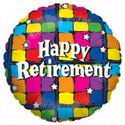 45cm Foil Balloon - HAPPY RETIREMENT SQUARES