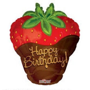 45cm Foil Balloon - "Happy Birthday" STRAWBERRY