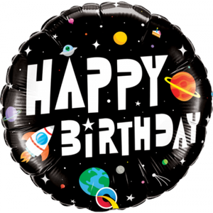 45cm Foil Balloon -  HAPPY BIRTHDAY SPACE THEME