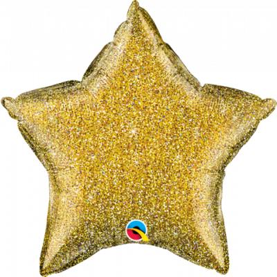 45cm Foil Balloon - STAR - GLITTER GOLD