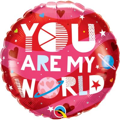 45cm Foil Balloon - YOU ARE MY WORLD (LOVE)