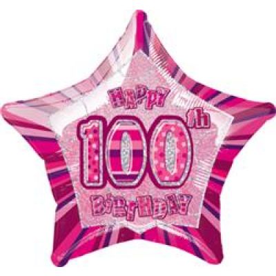 45cm Foil Balloon - PINK 100TH