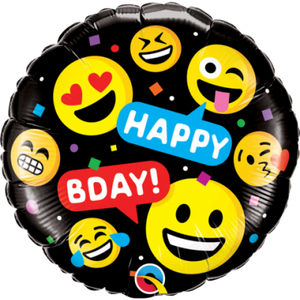 45cm Foil Balloon - EMOJI BIRTHDAY