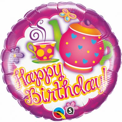45cm Foil Balloon - HAPPY BIRTHDAY TEA TIME
