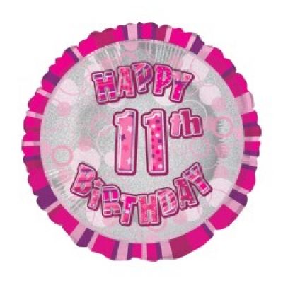 45cm Foil Balloon - 11TH BIRTHDAY