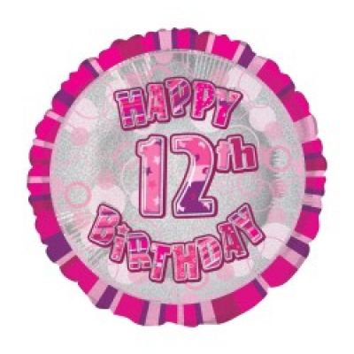 45cm Foil Balloon - 12TH BIRTHDAY