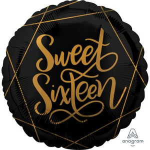45cm Foil Balloon - SWEET SIXTEEN