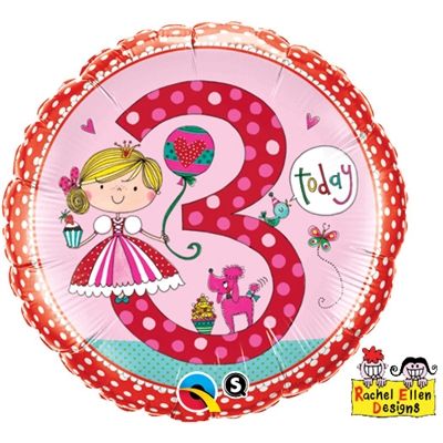 45cm Foil Balloon - 3RD BIRTHDAY