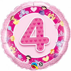 45cm Foil Balloon - 4TH BIRTHDAY