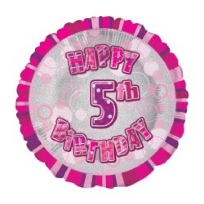 45cm Foil Balloon - 5TH BIRTHDAY
