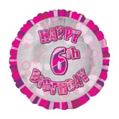 45cm Foil Balloon - 6TH BIRTHDAY