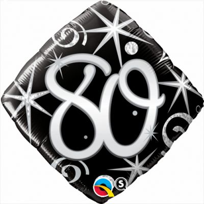 45cm Foil Balloon - 80TH BIRTHDAY - BLACK