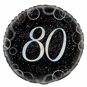 45cm Foil Balloon - 80 BIRTHDAY SILVER