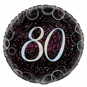 45cm Foil Balloon - 80 BIRTHDAY PINK