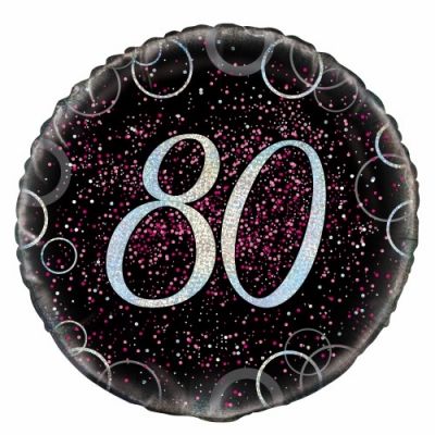 45cm Foil Balloon - 80 BIRTHDAY PINK