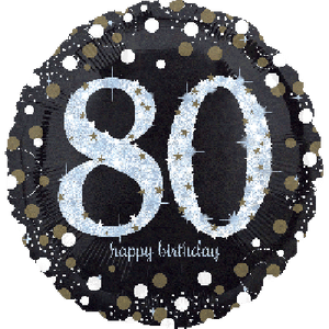 45cm Foil Balloon - 80TH BIRTHDAY